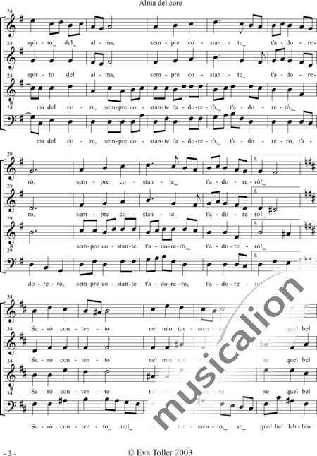 Caldara, Antonio: Alma del core - Chor>SATB:3