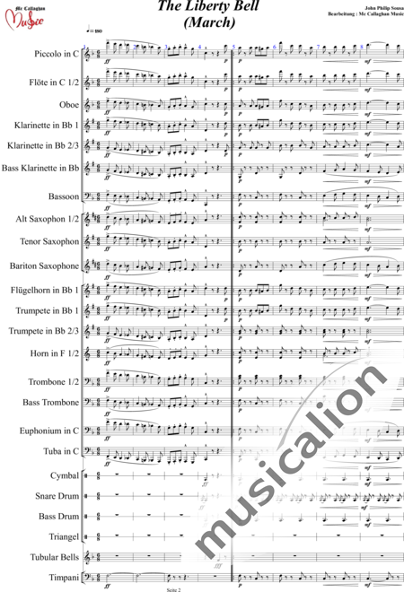 Sousa, John Philip : The Liberty Bell March - Trumpet B 3+[Cl4+Sx4]+[Tbn3]+[Fl3]+[Tb3+Hn2]+[Ob]+[Gs+Tmp]:2