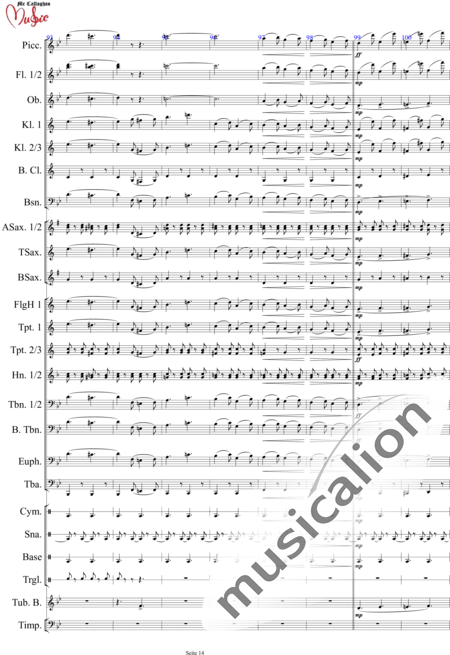 Sousa, John Philip : The Liberty Bell March - Trumpet B 3+[Cl4+Sx4]+[Tbn3]+[Fl3]+[Tb3+Hn2]+[Ob]+[Gs+Tmp]:14
