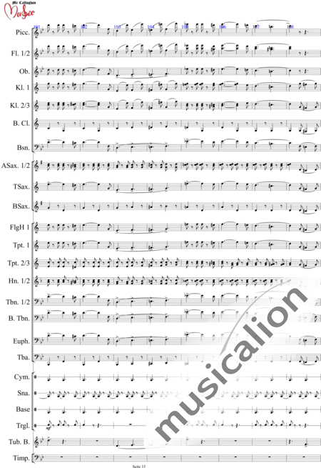 Sousa, John Philip : The Liberty Bell March - Trumpet B 3+[Cl4+Sx4]+[Tbn3]+[Fl3]+[Tb3+Hn2]+[Ob]+[Gs+Tmp]:15