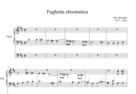 Springer, Max: Fughetta Chromatica - Orgel>mPed:0