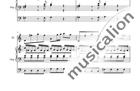 Bach, Johann Sebastian: Prelude in C from Little Preludes and Fugues - Flauta+Órgano>cPed:1