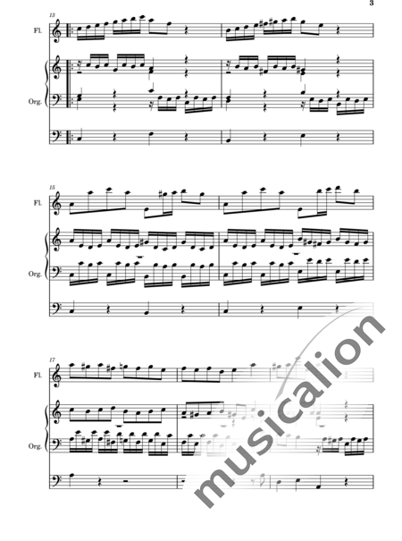 Bach, Johann Sebastian: Prelude in C from Little Preludes and Fugues - Flauta+Órgano>cPed:3