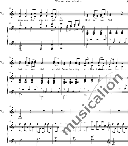 Anonymus, Unknown: Was soll das bedeuten - Choir>SA+Piano:3