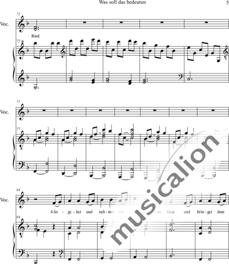 Anonymus, Unknown: Was soll das bedeuten - Choir>SA+Piano:5