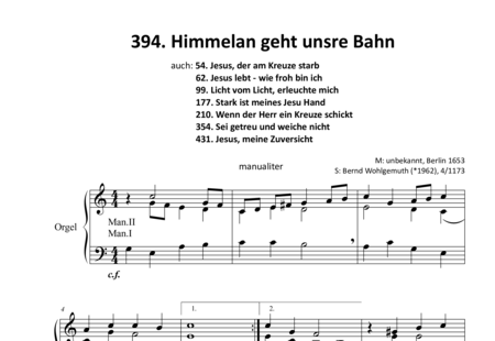 Anonymus, Unbekannt: Himmelan geht unsre Bahn (2) / Jesus, meine Zuversicht (5) - Orgel:0