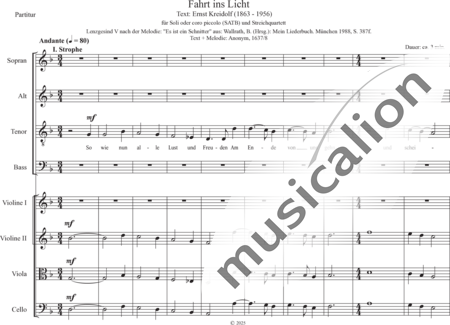 Schäfer, Martina: Lenzgesind V Journey into the Light (Just as now all pleasure and joy) - Solo>sop/alto/Ten/bajo+[Vl2+Vla+Vc]:0