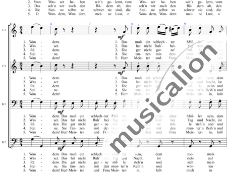 Zöllner, Carl Friedrich: Wanderschaft (Wandering) - Choir>TTBB:1