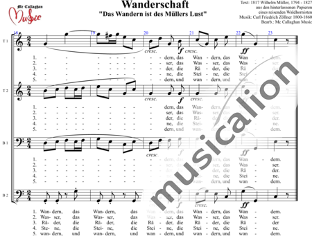 Zöllner, Carl Friedrich: Wanderschaft (Wandering) - Choir>TTBB:3
