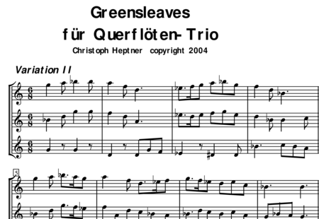 Heptner, Christoph
: Greensleeves para trío de flautas traversas, Variación II - Flauta 3:0