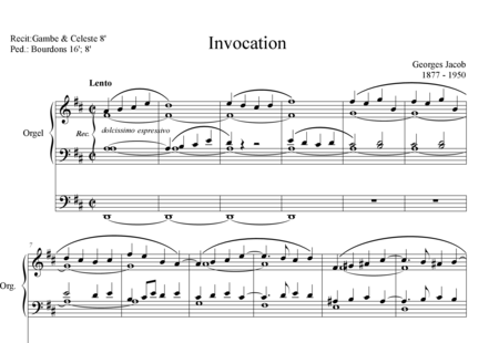 Jacob, Georges: Invocation D-Dur - Orgel>mPed:0