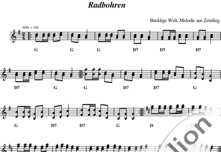 Anonymus, Unknown: Radbohren - Melodies and Chords:0