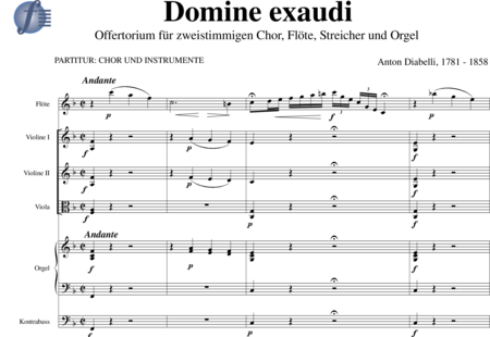 Diabelli, Anton
: Domine exaudi (Offertorium) - Coro>SB+Órgano+Fl+[Vl+Vla+Vc+Cb]:0