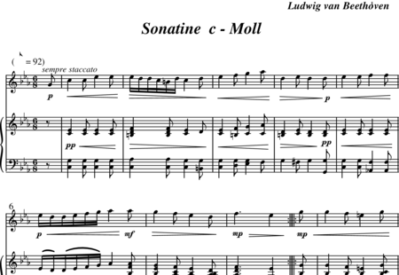 Beethoven, Ludwig van: Sonatine c-moll - Violine+Klavier:0