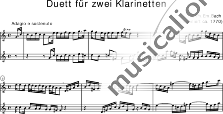 Bach, Carl Philipp Emanuel: Clarinet Duo in C Major - Clarinet 2:0