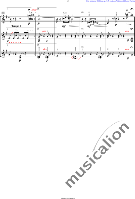 Malling, Otto: Das Wüstenmädchen - Violine 3:2