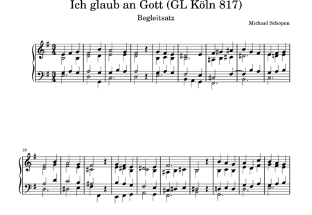 Schopen, Michael: Ich glaub an Gott - Orgel>mPed:0