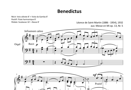 Saint-Martin, Léonce de: Benedictus - Orgel>mPed:0