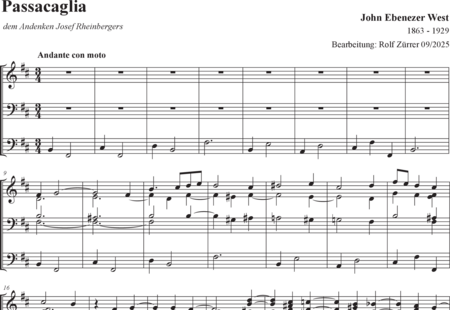 West, John Ebenzer: Passacaglia - Orgel>mPed:0