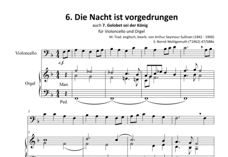 Sullivan, Arthur: The Night Has Fallen / Praise Be to the King / It came upon a midnight clear - Violoncello+Organ>wped:0