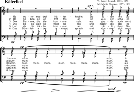 Blumner, Martin: Käferlied - Choir>SATB:0