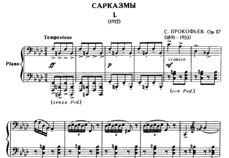 Prokofjew, Sergei Sergejewitsch: Sarkasmen (Sarcasmos) - Piano:0