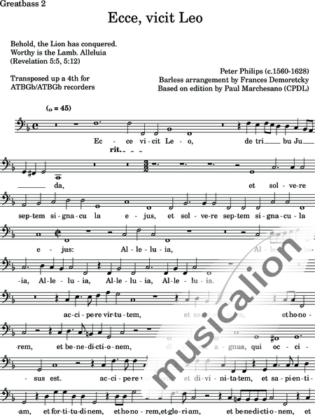 Philips, Peter: Ecce, vicit Leo - Blockflöte 8:22