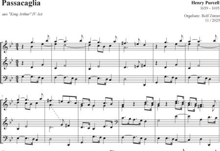 Purcell, Henry: Passacaglia - Órgano>cPed:0