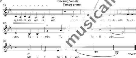 Drewes, Michael: Mari Tutivén - Solo>sop/alto+Perc4+[Trp2]+[Sx2]+[Trb]+[Fl]+[Sy+B-Elec]:39