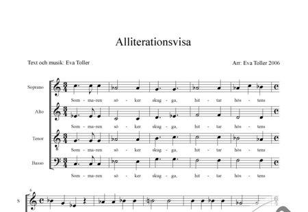 Toller, Eva: Alliterationsvisa - Chor>SATB:0