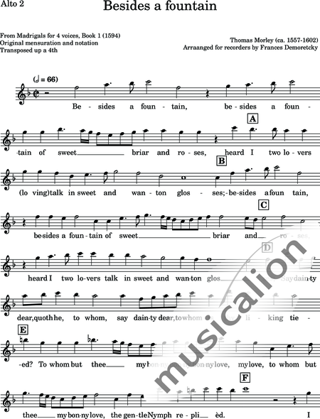 Morley, Thomas
: Besides a fountain - Flauta dulce 4:8