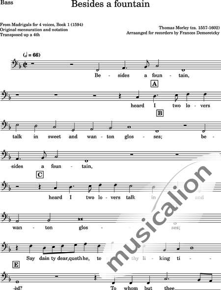 Morley, Thomas
: Besides a fountain - Flauta dulce 4:12