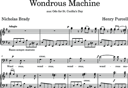 Purcell, Henry: Wondrous Machine - Solo>Bass+Klavier:0