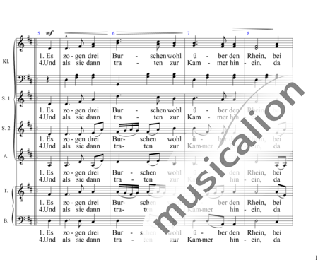 Anonymus, Unbekannt: Der Wirtin Töchterlein - 5stimmig - Chor>SATB:1