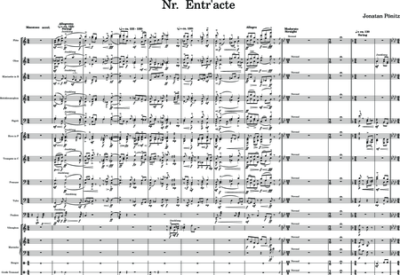 Pönitz, Jonatan: Entr'acte (from a musical) - Trompeta 2+[Vl4]+[Cr3]+[Ob2+Fl2+Sx2]+[Trb2]+[Fg2]+[Cb2+Vc2+Vla2]+[Clar]+Pno+[Xil+Perc]+[Tb]+[Tp+Vph]:0