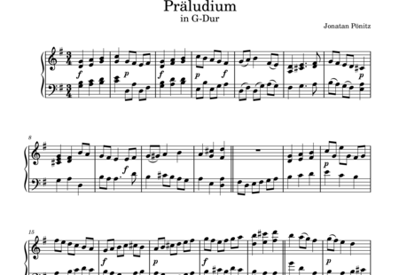 Pönitz, Jonatan: Präludium in G-Dur - Klavier:0