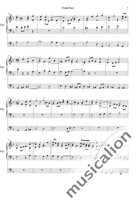 Preyer, Gottfried Frhr. von: Doppelfuge über "Christus ist erstanden" und " Ite missa est, Alleluja" - Orgel>mPed:3