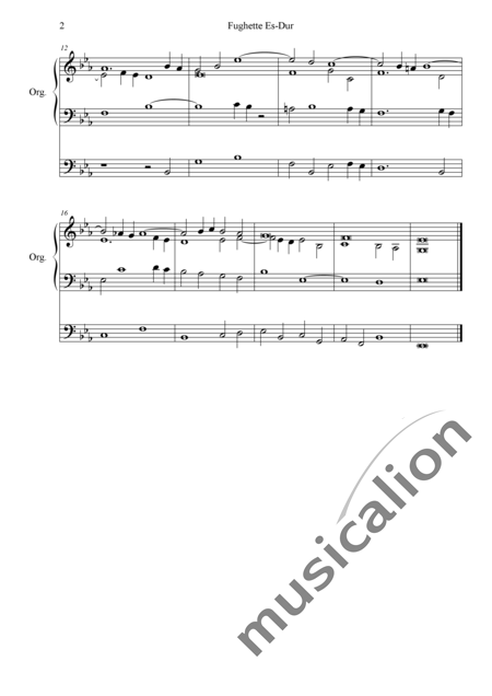 Rembt, Johann Ernst: Fughette E-flat major - Órgano>cPed:2
