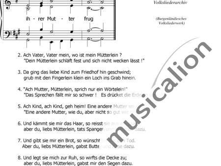 Anonymus, Unbekannt: Ein Kind von sieben Jahr - Waisenklage - Solo>Sop+Chor>X+Kl:1