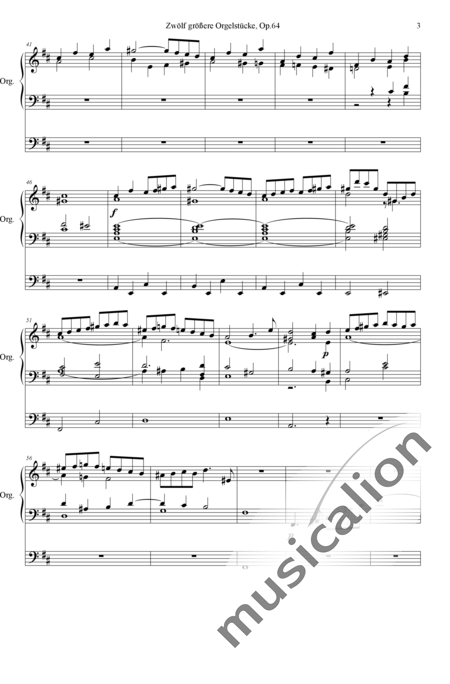 Volckmar, Wilhelm: 12 Larger Organ Pieces No. 5 Prelude in D-major - Órgano>cPed:3