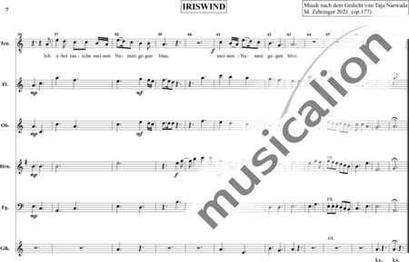 Zehringer, Markus: Iriswind (Iris Wind) - Solo>Ten+Oboe +Fagot +Corno +Flauta +|otro instrumento:6