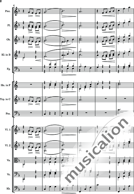 Pönitz, Jonatan: Kleine Walzermelodie - Violine+[Ob+Klar]+[Vla+Vc+Kb]+[Fg]+[Hn+Trp+Pos]+[Fl]:2