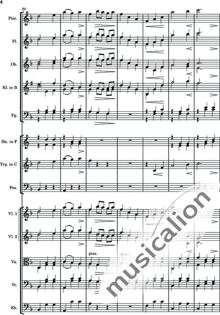 Pönitz, Jonatan: Kleine Walzermelodie - Violine+[Ob+Klar]+[Vla+Vc+Kb]+[Fg]+[Hn+Trp+Pos]+[Fl]:4