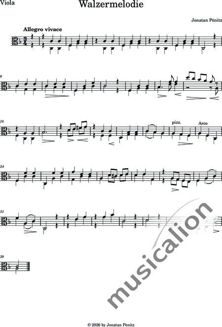 Pönitz, Jonatan: Kleine Walzermelodie - Violine+[Ob+Klar]+[Vla+Vc+Kb]+[Fg]+[Hn+Trp+Pos]+[Fl]:17