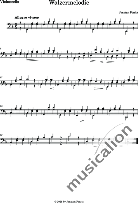 Pönitz, Jonatan: Kleine Walzermelodie - Violine+[Ob+Klar]+[Vla+Vc+Kb]+[Fg]+[Hn+Trp+Pos]+[Fl]:18