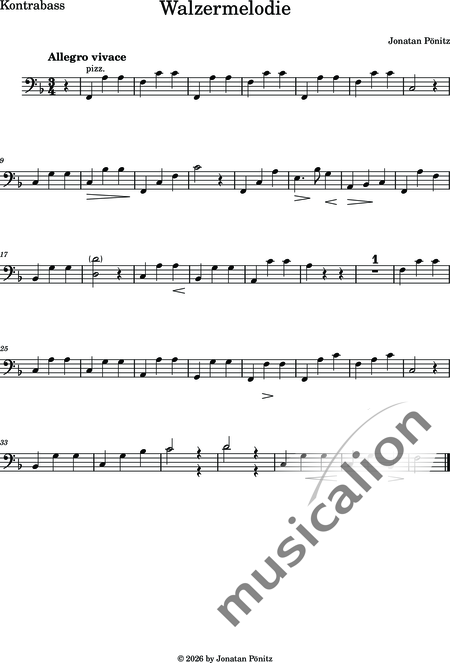Pönitz, Jonatan: Kleine Walzermelodie - Violine+[Ob+Klar]+[Vla+Vc+Kb]+[Fg]+[Hn+Trp+Pos]+[Fl]:19