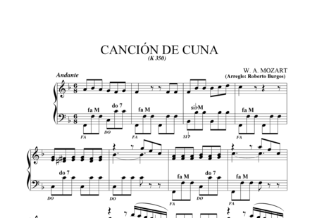 Mozart, Wolfgang Amadeus: Canción de cuna - Acordeón:0