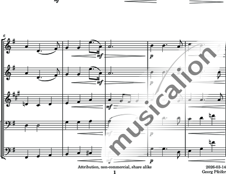 Tschaikowsky, Peter Iljitsch: Album für Kinder - 1. Morgengebet - Flöte C+Oboe C+Klarinette B+Fagott C 2:1