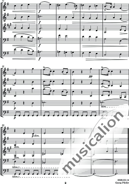 Tschaikowsky, Peter Iljitsch: Album für Kinder - 1. Morgengebet - Flöte C+Oboe C+Klarinette B+Fagott C 2:2