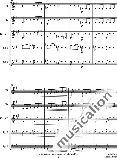 Tschaikowsky, Peter Iljitsch: Album für Kinder - 20. Hexe Baba-Yaga - Flöte C+Oboe C+Klarinette B+Fagott C 2:2